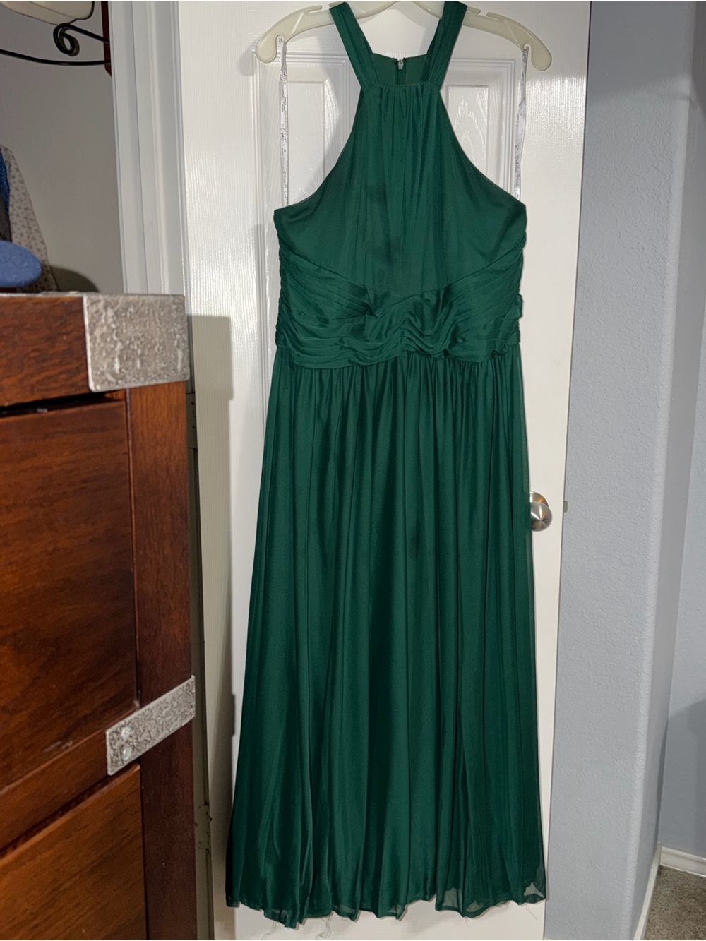High-Neck Mesh Dress with Full Skirt
